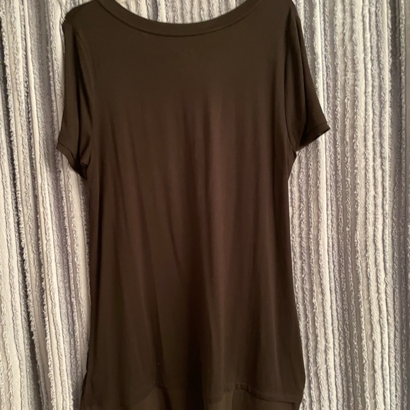 LOGO by Lori Goldstein Black Tunic with Lace size Medium - Picture 5 of 8